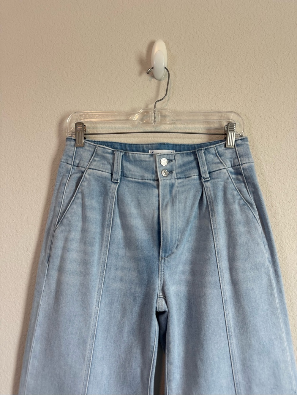 Paige Denim Brooklyn Light Wash Wide Leg Mid Rise Makenna Wash Jeans Size 28 - Picture 2 of 11